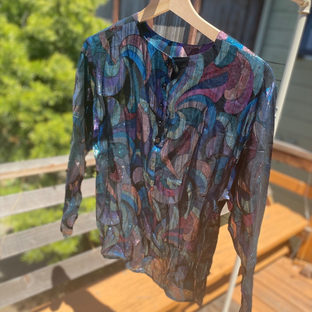 JH Collectibles Vintage 80s Metallic Pattern Top
